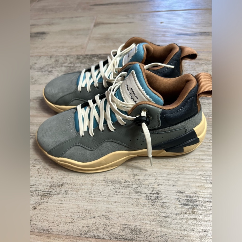 Brand Black Leather Sneakers Size 8